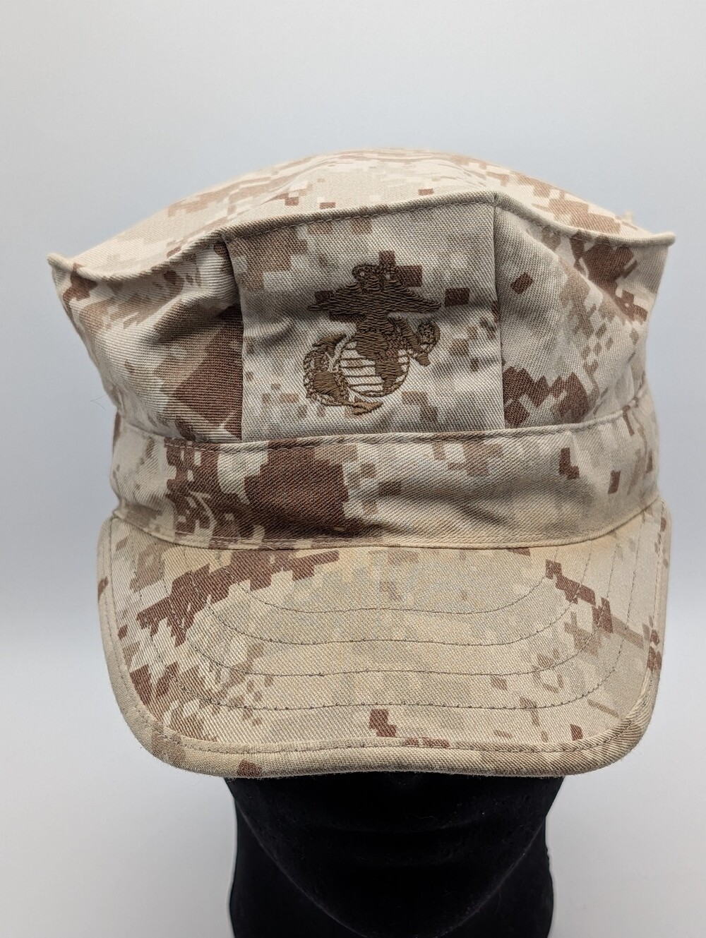 US Military REAL USMC Hat 8 Point Garrison Cover Cap Desert MARPAT Size Medium